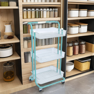 Iron Utility Cart for Storage Versatile Use in Kitchen Living Room Bedroom-for Snacks Sundries - Product Image 2