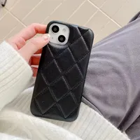Étui de téléphone en cuir rigide à motif losanges pour iPhone 14 13 Pro X 12 Pro Max XR XS MAX 11, coque de protection professionnelle