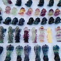 Vente en gros de statues de déesse arc-en-ciel Fluorite ange Fluorite vierge marie sculpture en cristal pour la décoration intérieure