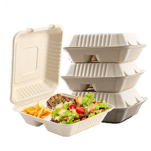 Caja de Almuerzo de Papel Kraft a Granel, Ecológica, Reciclable, de 6 Pulgadas, Biodegradable, Contenedor de Hamburguesas de Bagazo, Caja de Embalaje de Alimentos - Product Image 2