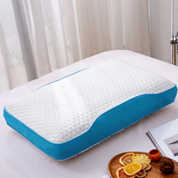 Modernes Luxus-Nackenkissen in Queensize aus Memory-Schaum, Neues Design mit Kühlender Schicht, Brotform, Einfarbiges Muster, Individuelles Logo für Hotels