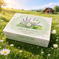 Boîte cadeau cosmétique rigide personnalisée de qualité supérieure, motif floral botanique, emballage en papier artisanal personnalisé pour ensemble de soins de la peau