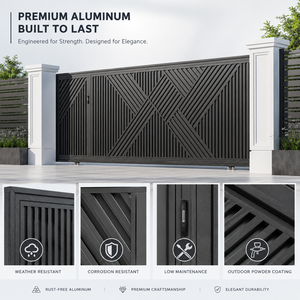 Porte coulissante automatique industrielle moderne en aluminium, portail <span class=keywords><strong>de</strong></span> sécurité électrique pour villa, allée <span class=keywords><strong>de</strong></span> jardin, usage commercial - Product Image 3