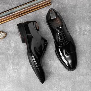 Nuevos Zapatos Formales de Negocios para Hombre, Elegantes, de Cuero, Color Cobre Retro, con Cordones, Antideslizantes y Transpirables para Oficina - Product Image 1