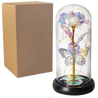 Noël Saint Valentin Cadeau Led Lumière Coloré Artificielle Galaxy Rose Fleurs Avec Papillon Pour La Célébration De Fête De Mariage