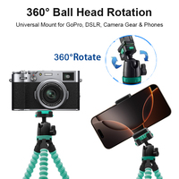 Soporte de cámara de acción portátil y trípode flexible para iPhone para Samsung para GoPro Google Pixel-Accesorio universal para teléfono móvil