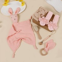 Ensemble de chaussettes en mousseline pour bébé, foulard triangulaire absorbant en pur coton pour nouveau-né, bandeau et bavoir solide pour la salive