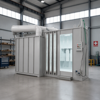 Lini Produksi Powder Coating Elektrostatik Sistem Mesin Semprot Bubuk Lini Perakitan dengan Konveyor Otomatis dan Oven Booth Cat
