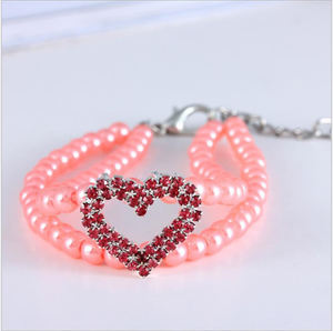 Neues Design Hund Juwel Halskette Herzförmige Haustier Halsband Halskette - Product Image 2