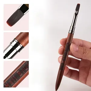 Wood Gel Painting Brush Nail Art for Gel Tip Extension Acrylic <b>Builder</b> Accessory Nail Art Brushes Manicure UV Gel Nails Brush - Product Image 3