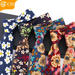 2024 Mode gaya desainer kualitas baik Digital cetak dasi untuk pria warna-warni murni elegan katun impor dasi sesuai pesanan