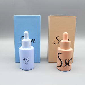 Botella cuentagotas de cristal de suero de aceite esencial de pelo de barba cilindro envase cosmético cuidado de la piel 30ml con cuentagotas - Product Image 5