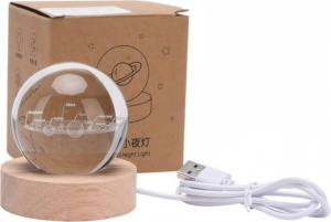 Lampe de nuit sphérique en cristal 3D, boule de cristal lune stable, décoration d'intérieur, lampe de nuit en cristal pour enfants, cadeau - Product Image 6