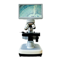 XSZ-188R Grey 7 Inch Touch Screen All-in-One Biological Microscope 40X-1600X for Laboratory Education