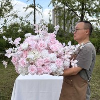 Fábrica de Flores Artificiales DKB, Venta al por Mayor de Rosas de Seda Artificiales para Decoración de Bodas, Centros de Mesa para Bodas, Bolas de Flores Rosadas