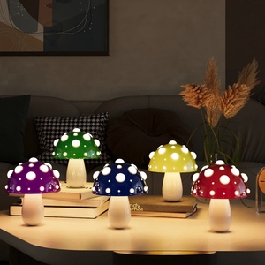 ไฟกลางคืนรูปเห็ดหลากสีน่ารักทันสมัยไฟโลหะระบบสัมผัสไร้สายหรูหราทันสมัยสำหรับบาร์ห้องนอน - Product Image 2