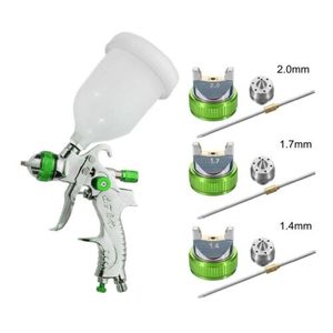 Nouveau kit de <span class=keywords><strong>pistolet</strong></span> à <span class=keywords><strong>peinture</strong></span> haute pression HVLP avec alimentation <span class=keywords><strong>par</strong></span> <span class=keywords><strong>gravité</strong></span>, buse pneumatique de 1,3/1,7 mm, pression d'air de 8 bars, capacité du gobelet de 600 ml - Product Image 1