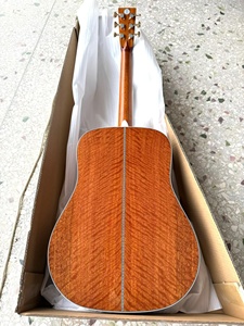 Guitarra Acústica D42 Estilo Vintage, Totalmente de Abeto Macizo y Madera con Figuras Doradas, Guitarra Folk con Diapasón de Palisandro y Concha de Abulón - Product Image 2