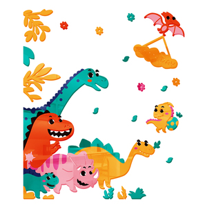 Autocollant mural en acrylique pour <span class=keywords><strong>chambre</strong></span> d'enfant sur le thème de la maternelle, <span class=keywords><strong>dinosaure</strong></span> de dessin animé, <span class=keywords><strong>chambre</strong></span> de garçon - Product Image 1