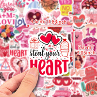 Autocollants Cœur Thème Saint-Valentin Baide 50, Style Ins, Romantique, Doux, pour Déclaration d'Amour, Impression Offset, Étanche, pour Coque de Téléphone