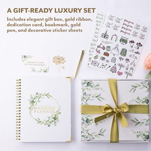 <b>Wedding</b> <b>Planner</b> PU Leather Hardcover <b>Journal</b> 100 Sheets A5 Size Gift Notebook with Thermal Binding - Product Image 3