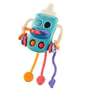 Populaire caoutchouc poignée formation chargeur jouet mignon bouteille tirer sensoriel anneau de dentition jouets sûr Silicone tirant chaîne activité jouet - Product Image 4
