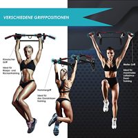 Wellshow Sport Barra de dominadas 4 en 1 para puerta, Barra de flexiones, Soporte para flexiones, Entrenador de tiras