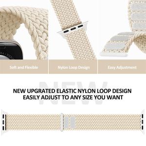 สายนาฬิกาแบบปรับได้สำหรับ <span class=keywords><strong>Watch</strong></span> Ultra 2/iWatch S9/<span class=keywords><strong>S8</strong></span>/S7 ทำจากไนลอนถักแบบวง ขนาด 22 มม. - Product Image 6