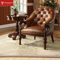 Fauteuil de style américain, chaise de loisirs en bois massif sculpté, chaise de bureau pour balcon, fauteuil rétro européen, chaise tigre