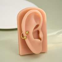Boucles d'oreilles en acier inoxydable à filetage interne TOPOSH, zircon, hélice, cartilage, tragus, anneaux de nez, CBR pour femmes, occasion de mariage