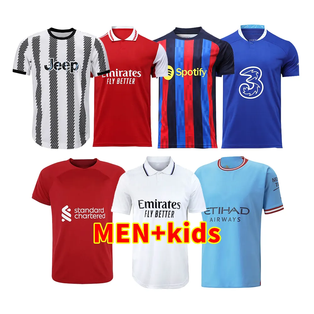 2022 2223 vente en gros maillot de football de qualité thaïlandaise personnalisé maillots d'uniforme de football unis kits de football camisa de clubes europeus