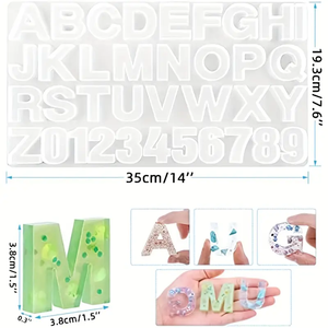 DIY Hand-Cast 26-Letter Resin Silicone Mold Digital Pattern Jewelry Mold