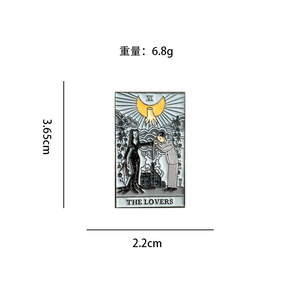 Spilla in smalto Tarocchi degli Amanti Gotici, Spilla per coppia <span class=keywords><strong>Wednesday</strong></span> Addams - Product Image 5
