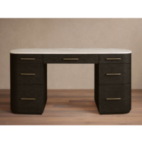 Bureau moderne minimaliste avec base en bois massif et grand plateau en marbre