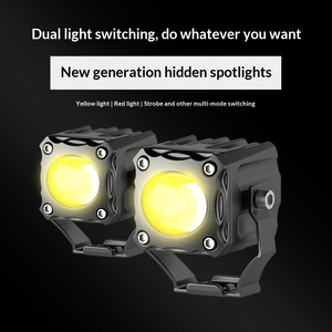 Projecteur LED externe blanc et jaune double lumière pour <span class=keywords><strong>moto</strong></span>, <span class=keywords><strong>feux</strong></span> <span class=keywords><strong>de</strong></span> <span class=keywords><strong>jour</strong></span>, interrupteur sans fil, lumière auxiliaire clignotante - Product Image 4