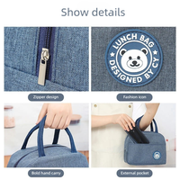 Sac à déjeuner isotherme en aluminium, sac isotherme imperméable en Oxford, sac à main pour bento, pochette de pique-nique, rangement alimentaire pour l'école et le travail