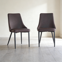 Chaise de salle à manger minimaliste en promotion, avec pieds en métal et revêtement en PU, idéale pour la maison, le bureau ou l'appartement
