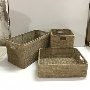 ตะกร้าซักผ้าทำจากหญ้าทะเลน้ำผักตบชวาสำหรับเก็บเสื้อผ้าสกปรก - Product Image 2