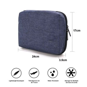 Sac de rangement pour câbles de charge, accessoires électroniques de voyage, compatible BSCI, pour disques durs, chargeurs, bleu - Product Image 3