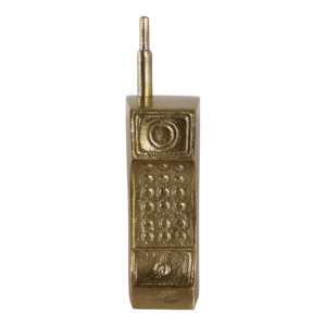 Figurina Decorativa a Forma di Telefono Cordless in Metallo per Casa, Ufficio, Scrivania, Bagno, Tavolino da Caffè - Decorazione Contemporanea e Originale - Product Image 1