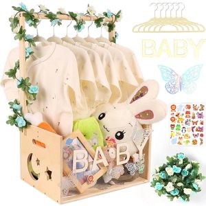 Caja <span class=keywords><strong>de</strong></span> Madera para Baby Shower, Personalizable, con Perchero, Cesta <span class=keywords><strong>de</strong></span> <span class=keywords><strong>Regalo</strong></span> para Recién Nacidos y Padres - Product Image 1