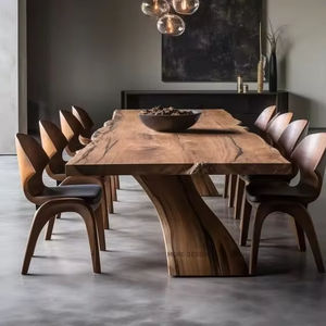 Tavolo <span class=keywords><strong>da</strong></span> Pranzo di Design per Ristorante in Legno Massello di Noce con Bordo Grezzo a Prezzo di <span class=keywords><strong>Fabbrica</strong></span>, Arredamento Moderno per <span class=keywords><strong>Cucina</strong></span> - Product Image 1