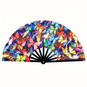 Éventail pliant en bois et bambou de 13 pouces, imprimé sur mesure, pour accessoires de carnaval et artisanat - Product Image 2