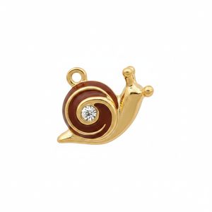 Pendentif Escargot Plaqué Or 18K 25mm - Embouts de Perles et Chaînes en Cuivre - Pour la Fabrication de Bijoux - Product Image 2
