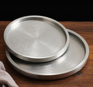 Assiette à dîner vintage en acier inoxydable Design <span class=keywords><strong>ancien</strong></span> classique Plats de service pour les fêtes pour plateau à gâteau rond Western Steak - Product Image 4