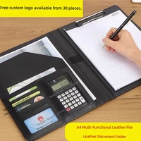 Carpeta de Oficina para Hotel con Calculadora, Clip Metálico A4 para Gerentes, Portadocumentos para Contratos y Ventas de Tiendas 4S