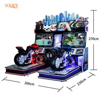 Simulateur de course de moto de luxe à mouvement complet, console de jeu d'intérieur à monnayeur, simulateur de conduite ludique pour centre commercial