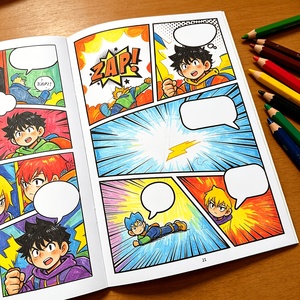 Carnet <span class=keywords><strong>de</strong></span> dessin <span class=keywords><strong>vierge</strong></span> pour enfants, modèles variés <span class=keywords><strong>de</strong></span> bandes dessinées, bloc-notes <span class=keywords><strong>de</strong></span> création <span class=keywords><strong>de</strong></span> comics et <span class=keywords><strong>de</strong></span> romans graphiques - Product Image 4