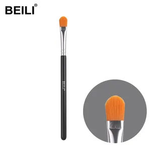 BEILI tek makyaj fırçaları özel etiket büyük düz kaş kapatıcı fırça bireysel sentetik makyaj fırçaları