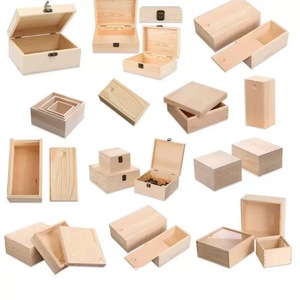 Caja de Almacenamiento de Madera Rectangular, Caja de Joyería de Madera Maciza con Tapa, Varios Tamaños, Embalaje para Regalo, Uso Doméstico - Product Image 1